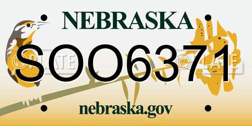 SOO6371 Nebraska License Plate