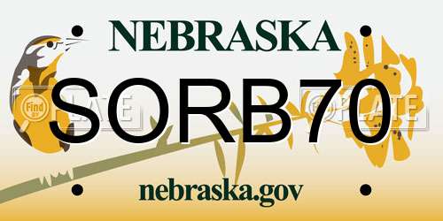 SORB70 Nebraska License Plate