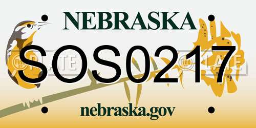 SOS0217 Nebraska License Plate