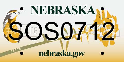 SOS0712 Nebraska License Plate