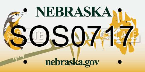 SOS0717 Nebraska License Plate
