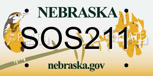 SOS211 Nebraska License Plate