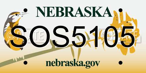 SOS5105 Nebraska License Plate