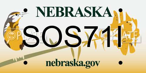 SOS71I Nebraska License Plate