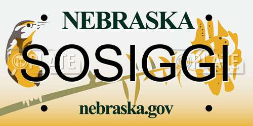 SOSIGGI Nebraska License Plate