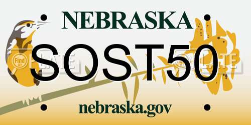 SOST50 Nebraska License Plate