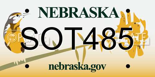 SOT485 Nebraska License Plate