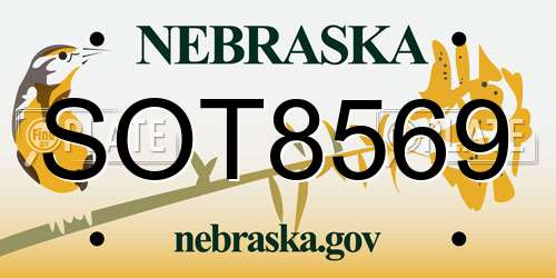 SOT8569 Nebraska License Plate