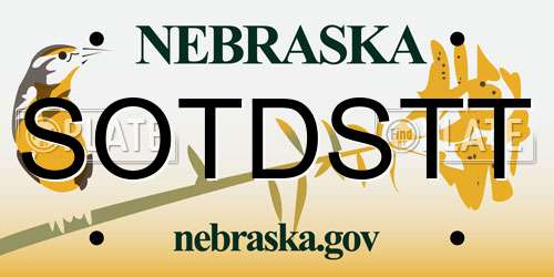 SOTDSTT Nebraska License Plate