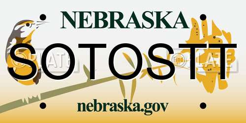 SOTOSTT Nebraska License Plate