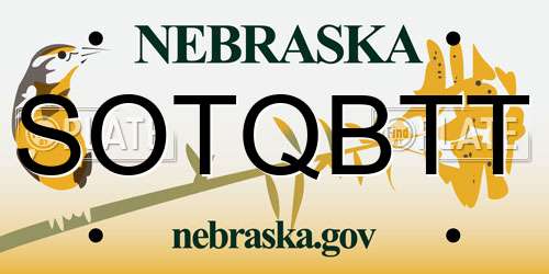 SOTQBTT Nebraska License Plate