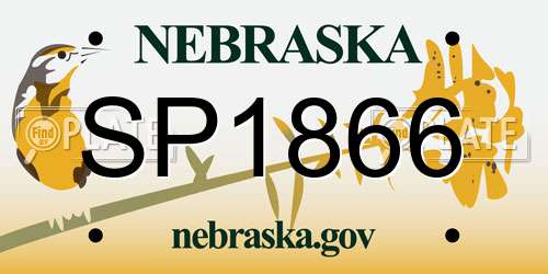 SP1866 Nebraska License Plate