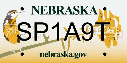 SP1A9T Nebraska License Plate
