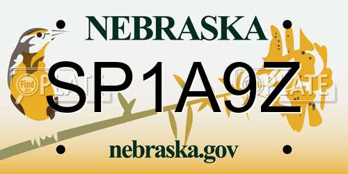 SP1A9Z Nebraska License Plate