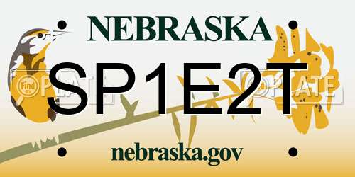 SP1E2T Nebraska License Plate