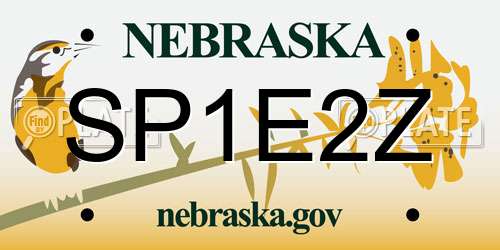 SP1E2Z Nebraska License Plate