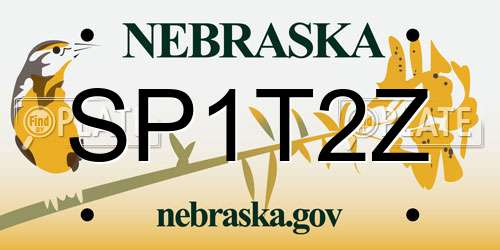 SP1T2Z Nebraska License Plate