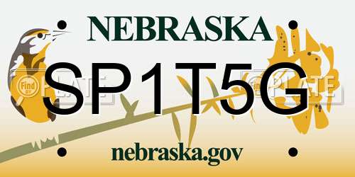 SP1T5G Nebraska License Plate