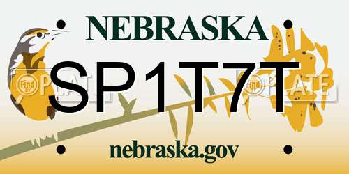 SP1T7T Nebraska License Plate