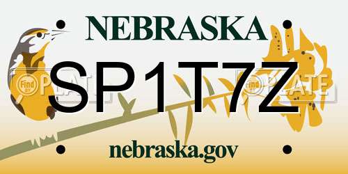 SP1T7Z Nebraska License Plate