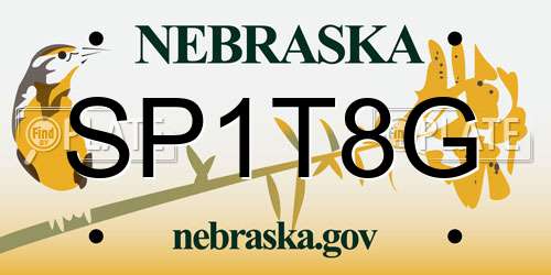 SP1T8G Nebraska License Plate