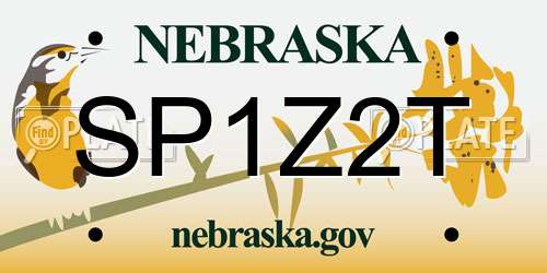 SP1Z2T Nebraska License Plate