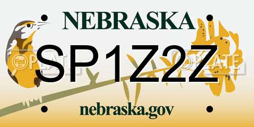 SP1Z2Z Nebraska License Plate