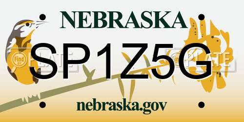 SP1Z5G Nebraska License Plate