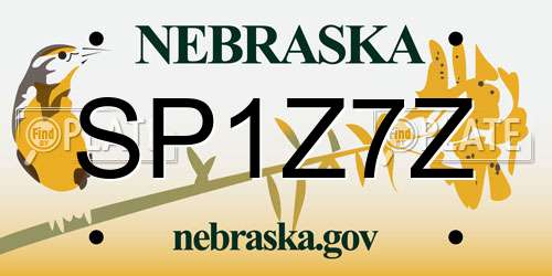 SP1Z7Z Nebraska License Plate