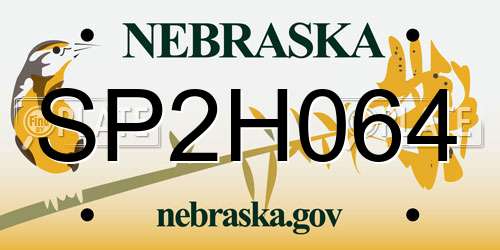 SP2H064 Nebraska License Plate