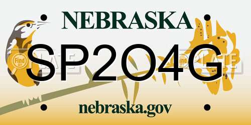 SP2O4G Nebraska License Plate