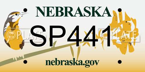 SP441 Nebraska License Plate