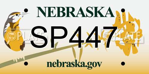 SP447 Nebraska License Plate