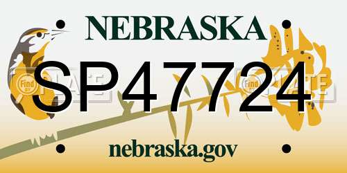 SP47724 Nebraska License Plate