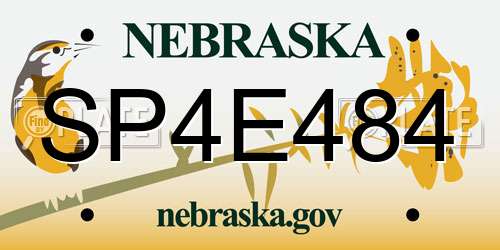 SP4E484 Nebraska License Plate