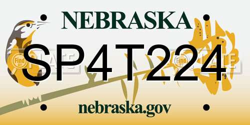 SP4T224 Nebraska License Plate