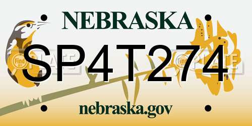 SP4T274 Nebraska License Plate