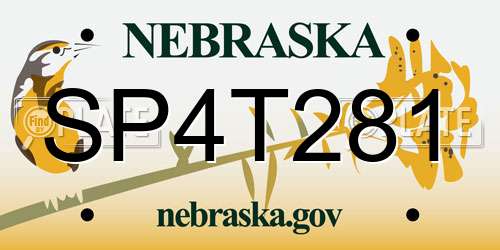 SP4T281 Nebraska License Plate
