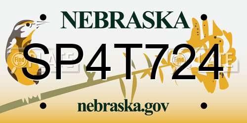 SP4T724 Nebraska License Plate