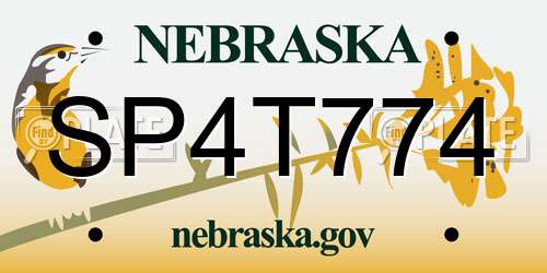 SP4T774 Nebraska License Plate