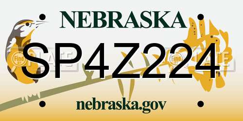 SP4Z224 Nebraska License Plate