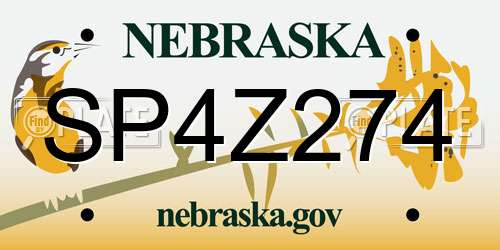SP4Z274 Nebraska License Plate