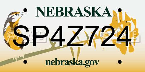 SP4Z724 Nebraska License Plate