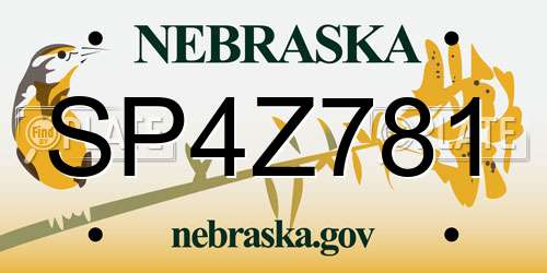 SP4Z781 Nebraska License Plate