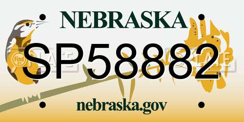 SP58882 Nebraska License Plate