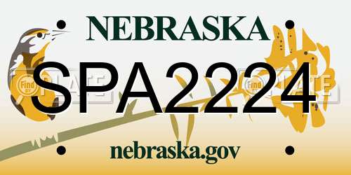 SPA2224 Nebraska License Plate