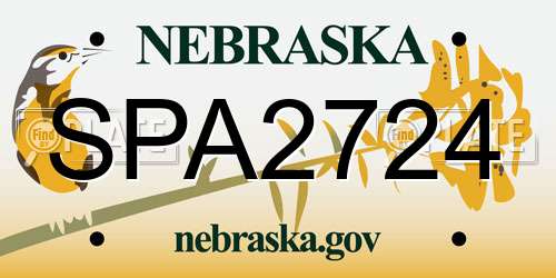 SPA2724 Nebraska License Plate