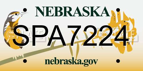 SPA7224 Nebraska License Plate