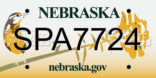 SPA7724 Nebraska License Plate