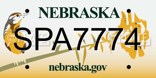SPA7774 Nebraska License Plate